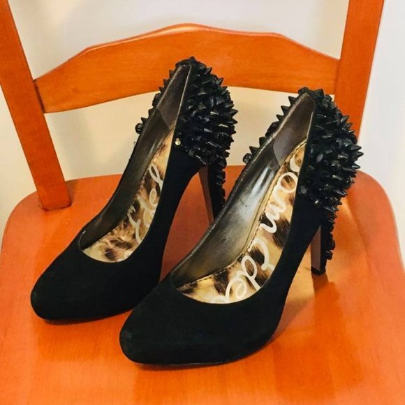 Hot Sexy Black Sam Edelman Spiked Heels - Picture 3 of 3